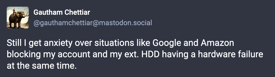 My mastodon toot on my anxiety over backups